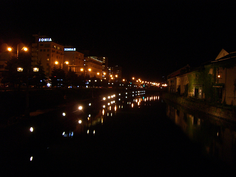 小樽運河にて。