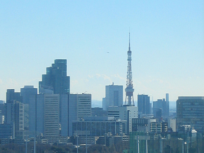 快晴の元旦。東京タワーもハッキリと。